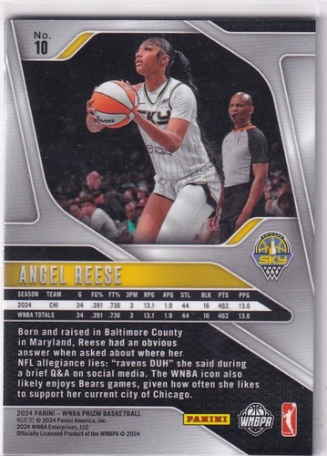 2024 Panini WNBA Prizm No. 10 Angel Reese Rookie - Bild 2 von 2