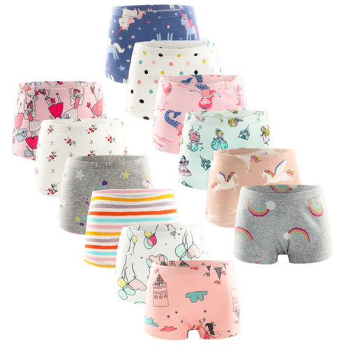 6er-Pack Kinder Mädchen Boxershorts 100 % gekämmt Baumwolle Boyshorts Höschen Baby Unterwäsche - Bild 1 von 48