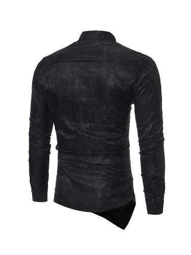 Men's Shirts Prom Top Dance Jacket Wedding Casual Paisley Print Button Down Hot - Picture 17 of 40