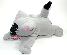 Vintage Pound Purrries Plush Grey Tonka 1985 Kitten Pink Trim Large Cat PP Doll