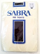 Vtg Sabra Rib Tights Opaque 100 Nylon Pantyhose Dark Khaki Small 5'-5'3" 90-115