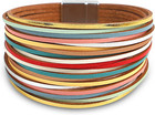 Leather Wrap Bracelets for Women, Boho Leopard Multi-Layer Crystal Beads Cuff Br