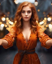 Angel Picture 8X10 Photo Print Female Artwork Gorgeous Red Hair Beautiful Woman