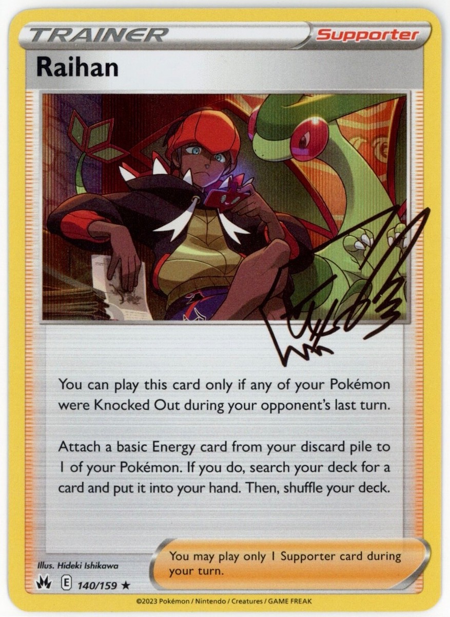 raihan pokemon card signed (TG27/TG30) [Sword & Shield: Silver Tempest] Near Mint Holofoil Supporter Rarity Pokemon Trading Card Game Sword
