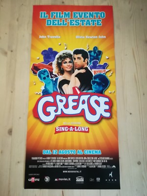 GREASE  Locandina Cinema 33x70 Poster Film Originale JOHN TRAVOLTA