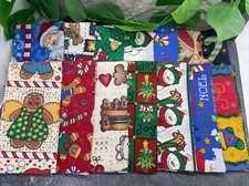 28 PC 14 Designs-2.5x10" Strips 2 Each Christmas Fabric Free Ship CS1278