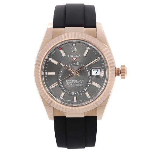 Rolex Sky-Dweller 42mm 326235 Everose Gold Dark Rhodium Dial Men Watch B&P 2022 - Picture 2 of 7