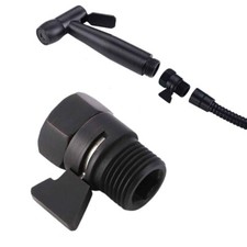 Long Lasting Solid Brass Shut Off Valve for Water Saver Shower Head Black