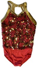Weissman Dance coral gold leotard costume small 11123 Best time ever-child SC 6