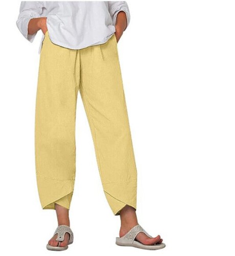 Ladies Summer Cotton Linen Baggy Trousers Plus Size Womens Casual Harem Pants UK - Picture 13 of 20