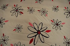 10 yd x 53" Wide white / black / red Upholstery Drapery fabric Txbf