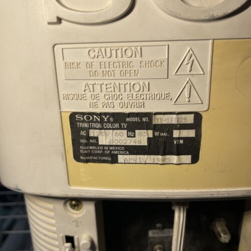 Sony Trinitron KV-13TR29 13" Retro Gaming TV (Free Shipping) - Picture 9 of 9