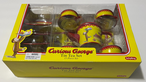Schylling Curious George 15 Piece Tin Tea Set - Picture 4 of 9