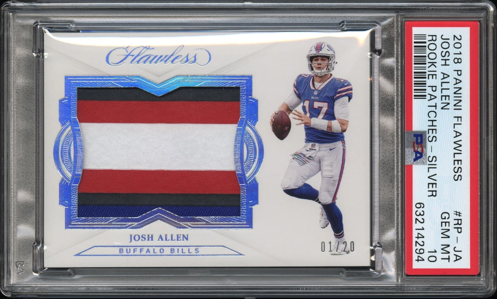 Josh Allen Panini Flawless Rookie Patches #RPJA Silver