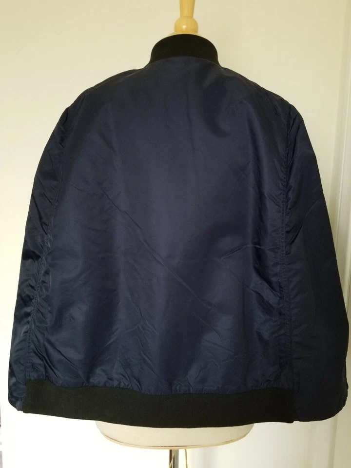 Hudson Foxtrot Capa Poncho Cremallera Chaqueta Bomber Azul Marino Talla M $359 Foto 4 de 4