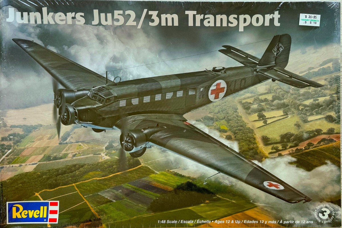 【新品・希少品】Revell Junkers Ju 52/3m REVELL Junkers JU 52/3M Transport Plane BIG 1:48 Scale 85