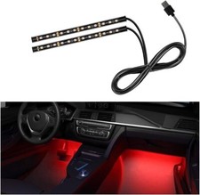 Car LED Strip Light, 24 LEDs RGB Neon Interior 24 LED, USB Port, Red