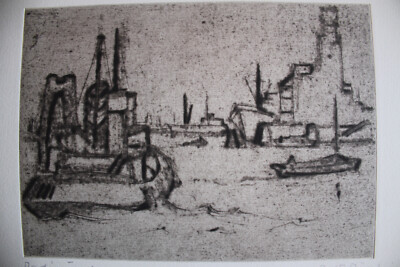 Rolf Böhlig Hamburg Port Kehr Wiederspitze signed