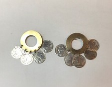 SUSAN L. RICHARDSON Signed MIXED METAL 2 BUFFALO NICKLE COIN MOTIF BROOCHES LOT