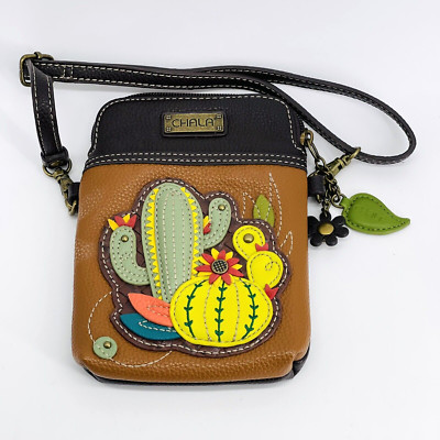 CHALA CACTUS SUCCULENT CELL PHONE CROSSBODY PURSE ADJUSTABLE STRAP ZIPPER POCKET