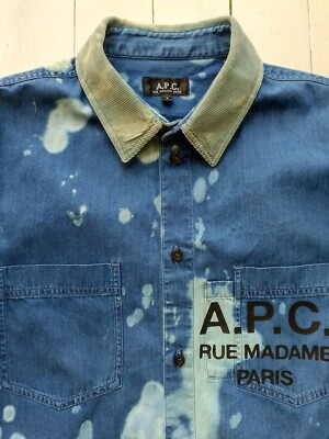 APC SHIRT DENIM Größe Small - CUSTOMISED COOL von Paul McNeil - FABELHAFT EINZIGARTIG
