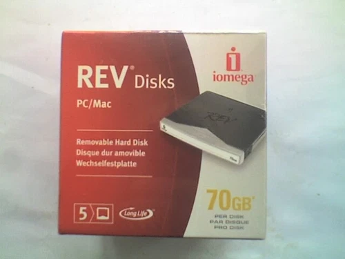 5 x IOMEGA REV 70Gb DISK PC / MAC Formatted (NOS & Sealed) - B