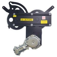 1935-1936 Ford 2DR Front Doors Power Window Kit with Chrome Switches for Console