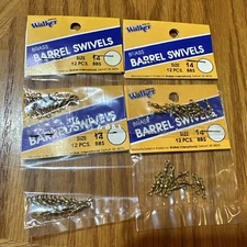 4 Packs Size 14 (QTY 48) Walker Brass Barrel  Swivel Fishing