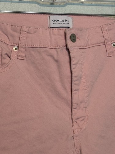Pantalones de mezclilla elásticos rosa marfil y corona para dama 14R (016) - Imagen 3 de 3