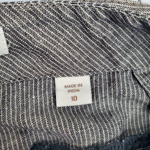 Pantaloncini corti di lino Coldwater Creek donna 10 grigi minimalisti lunghi estivi costieri - Foto 9 di 11