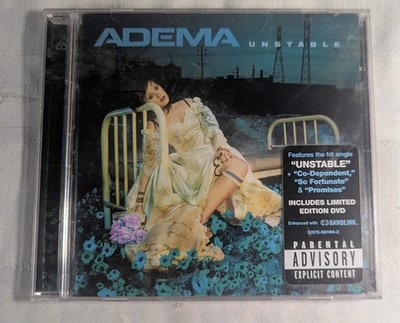 Adema - Unstable - 2 Disc - CD & DVD - 2003.- Arista - Hype  Sticker