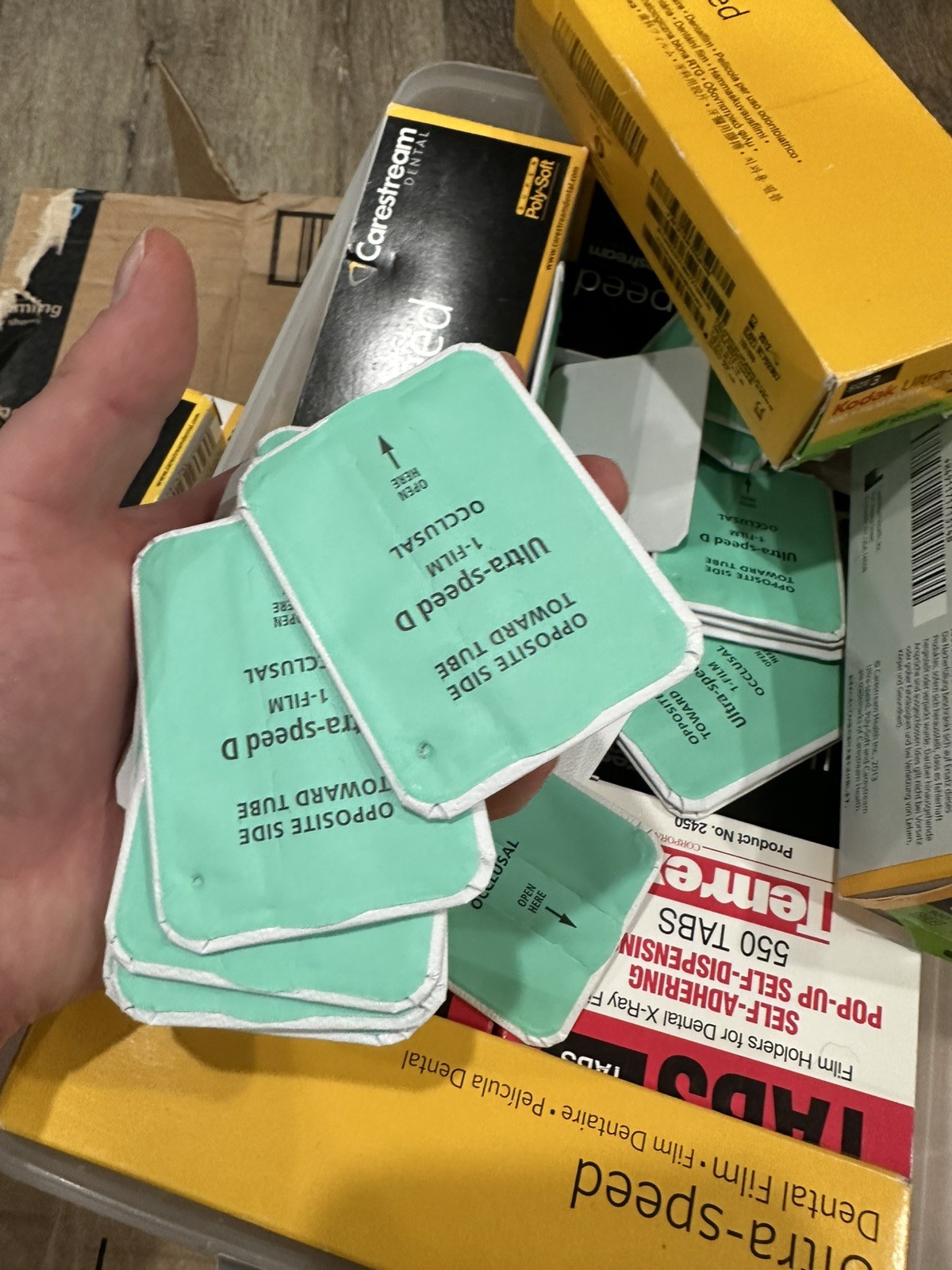 Large Lot Expired Kodak & Carestream Dental X-Ray Film + Temrex Bitewing Tabs