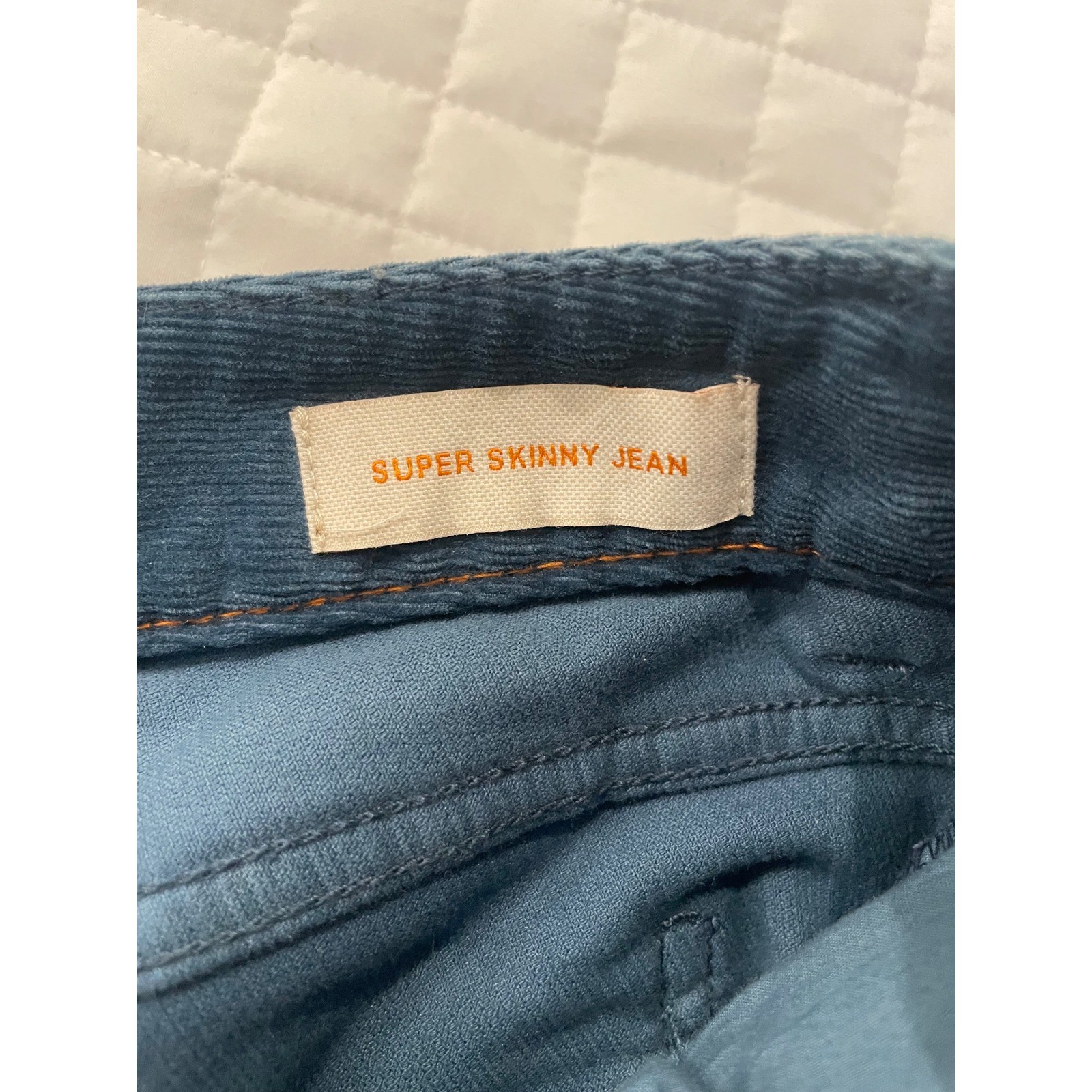 Tory Burch Corduroy Super Skinny Jeans Blue Women's Size 25 thumbnail 8