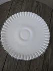 Vtg Fenton 12” Silver Crest Milk Glass Low Pedestal Ruffled Cake Stand Plate