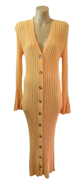 Ena Pelly Size 12 M AUS Dress Long Sleeves Maxi Stretch Knit Bodycon Party 70s