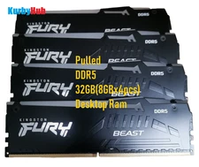 Pulled RGB Light DDR5 32GB (8GB*4PCS) DESKTOP Ram N16143 FURY BEAST KINGSTON
