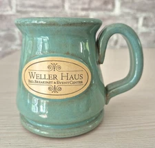 Sunset Hill Stoneware Pottery Seafoam Green Glaze Weller Haus Potbelly Mug