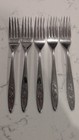 5 x Oneida Community My Rose Dinner Forks Stainless Silverware Flatware 
