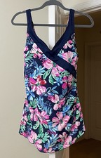 Roxanne Swimsuit One Piece Black Floral Coastal Flattering Women's 16 / 40C