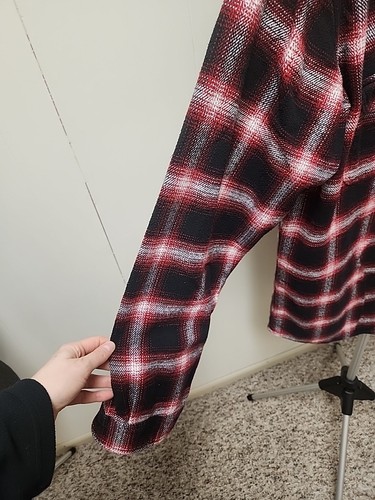Field & Stream Men’s Size XL TALL Flannel Button Work Shirt Black Red Plaid - Picture 8 of 13