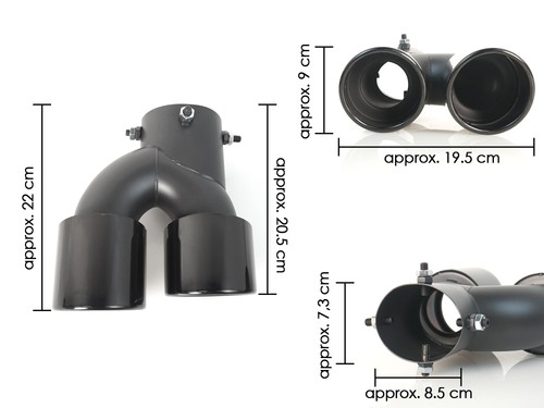 Exhaust Tips Gloss Black for BMW G20 M340i G42 M440i G23 G26 M220i 2019-2024 - Picture 10 of 10