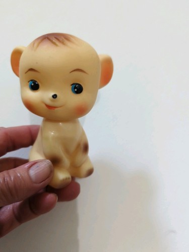 Japan Squeaker giocattolo vintage orsacchiotto binky anni 60 vinile retrò bambino dentiera bagno - Foto 10 di 11