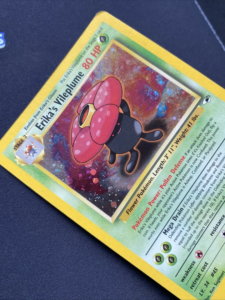 Pokémon TCG Erika's Vileplume Gym Heroes 5/132 Holo Rare MP. - Image 4 of 4