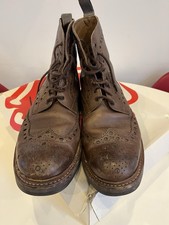 Grenson Sharp Dark Brown Leather Brogue Boot Size 9 G Good Cond