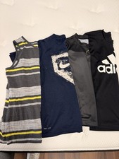 Lot of 4 Boys' Athltc T-Shirts Tank Top Nike Under Armour Adidas Size S EUC