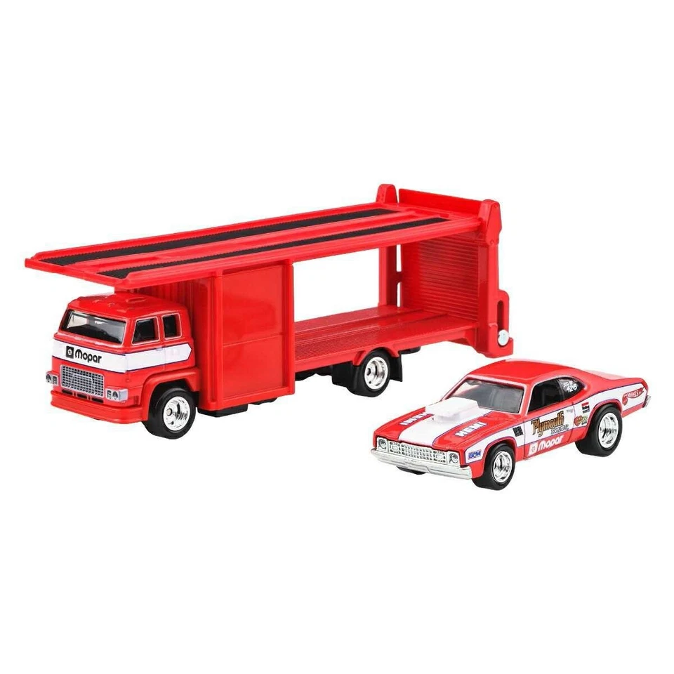 Hot Wheels Team Transport '73 Plymouth Duster & Second Story Lorry 2025 Mattel - Imagen 2 de 3