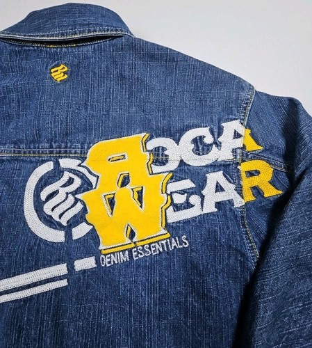 Rocawear Authentic Blue Denim Jacket Embroidery Youth Size L 14/16 Grunge - Picture 8 of 14