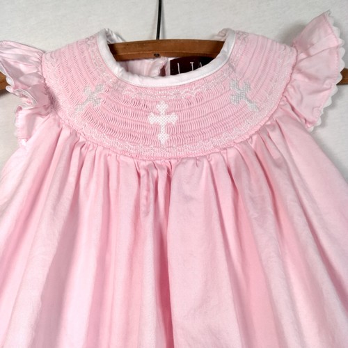 Lil Cactus Dress Toddler 2T Pink Smocked Holy Cross Christian Religious - Picture 8 of 12
