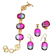 Bijoux bracelets et boucles d'oreilles en plaqué or rose 14 ct Bio-Tourmulian...