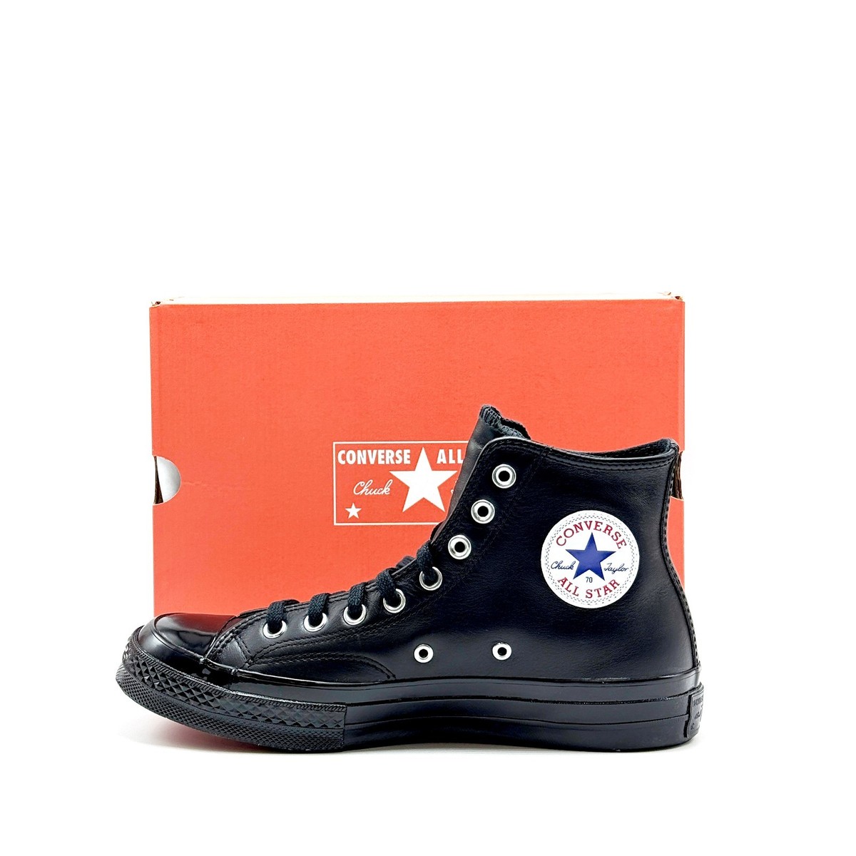 NEW* Unisex CONVERSE CHUCK 70 Leather HI TOP BLACK / BLACK / BLACK